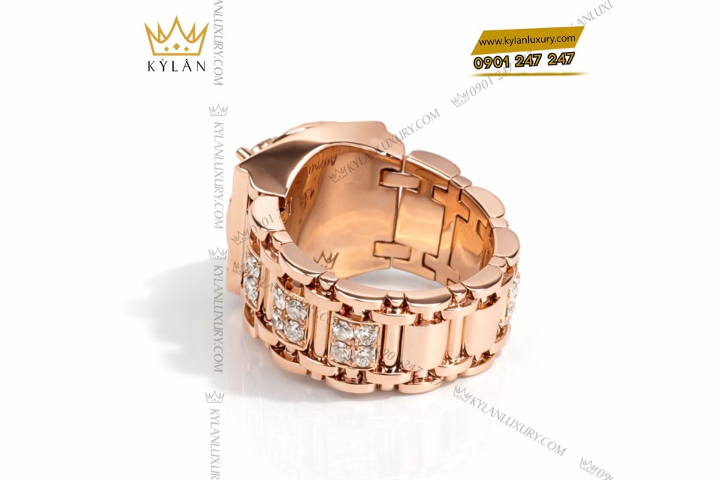 Kỳ Lân Luxury Nhan Rolex vang hong khoi Au750 dinh vien chu 8ly1 4 Nhẫn Rolex vàng hồng khối Au750 đính viên chủ 8ly1