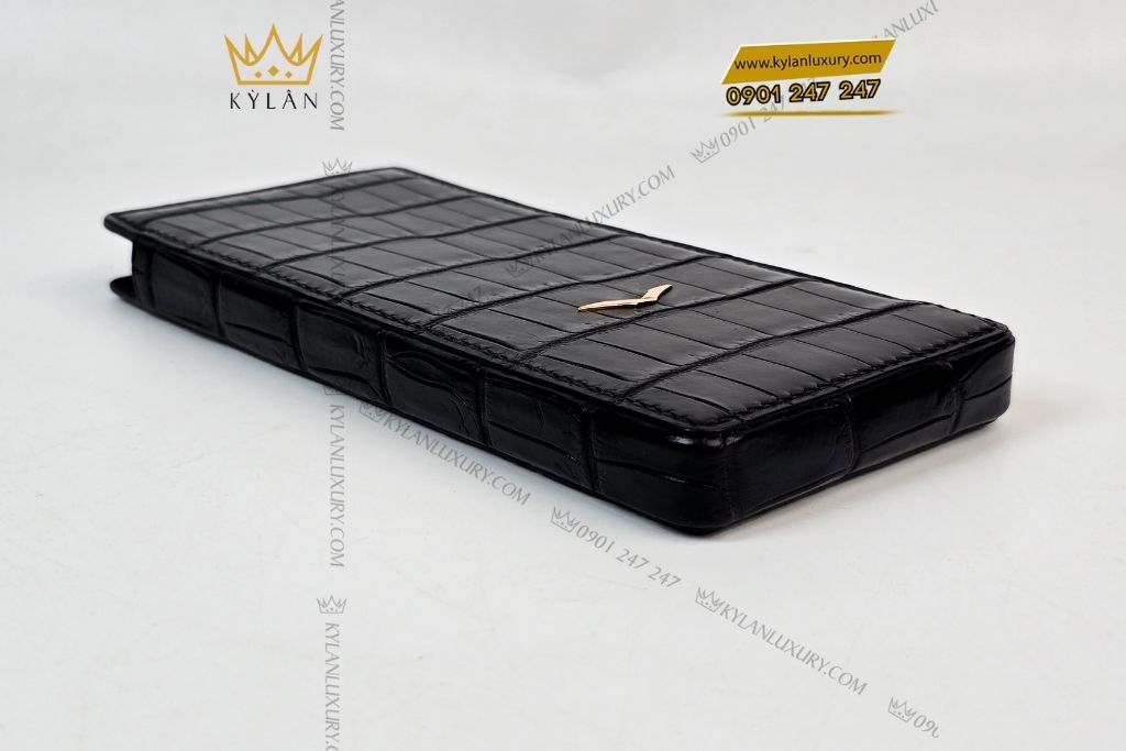 Kỳ Lân Luxury bao da vertu meta2 da ca sau mau den 6 Bao da Vertu Meta 2 da cá sấu màu đen