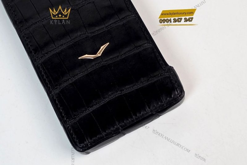 Bao da Vertu Meta 2 da cá sấu màu đen