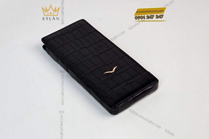 Bao da Vertu Meta 2 da cá sấu màu đen