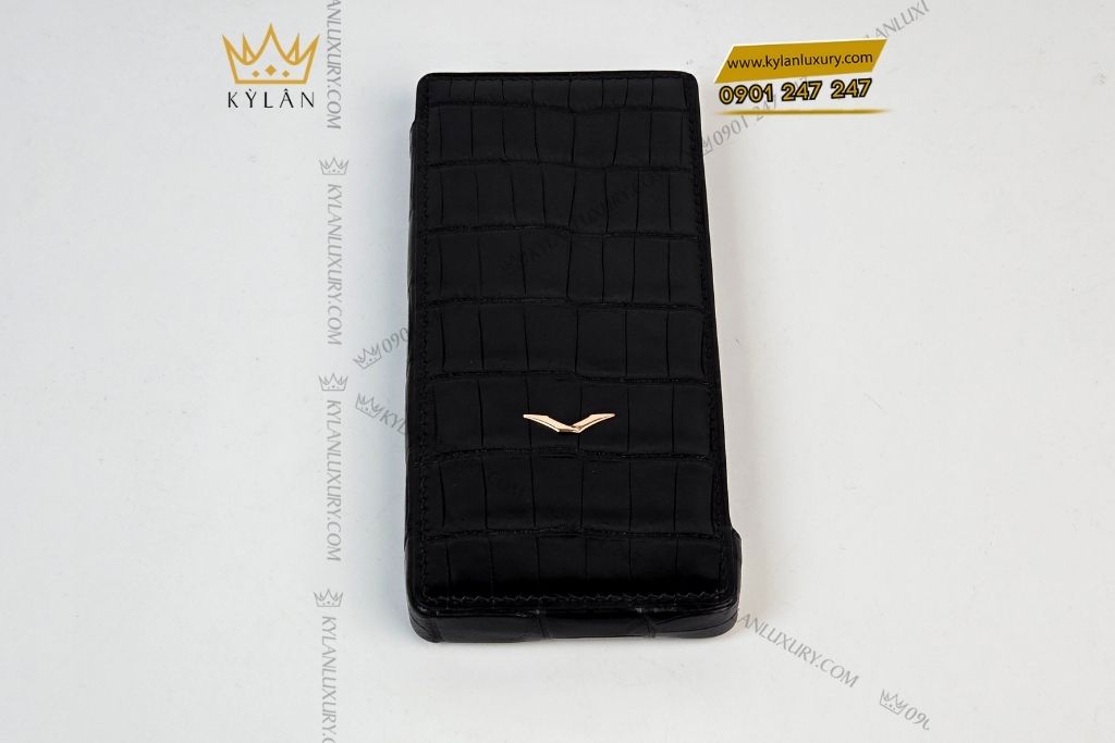 Kỳ Lân Luxury bao da vertu meta2 da ca sau mau den 9 Bao da Vertu Meta 2 da cá sấu màu đen
