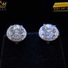Cặp bông tai kim cương vàng trắng Au750 8ly1