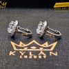 Cặp bông tai kim cương vàng trắng Au750 8ly1