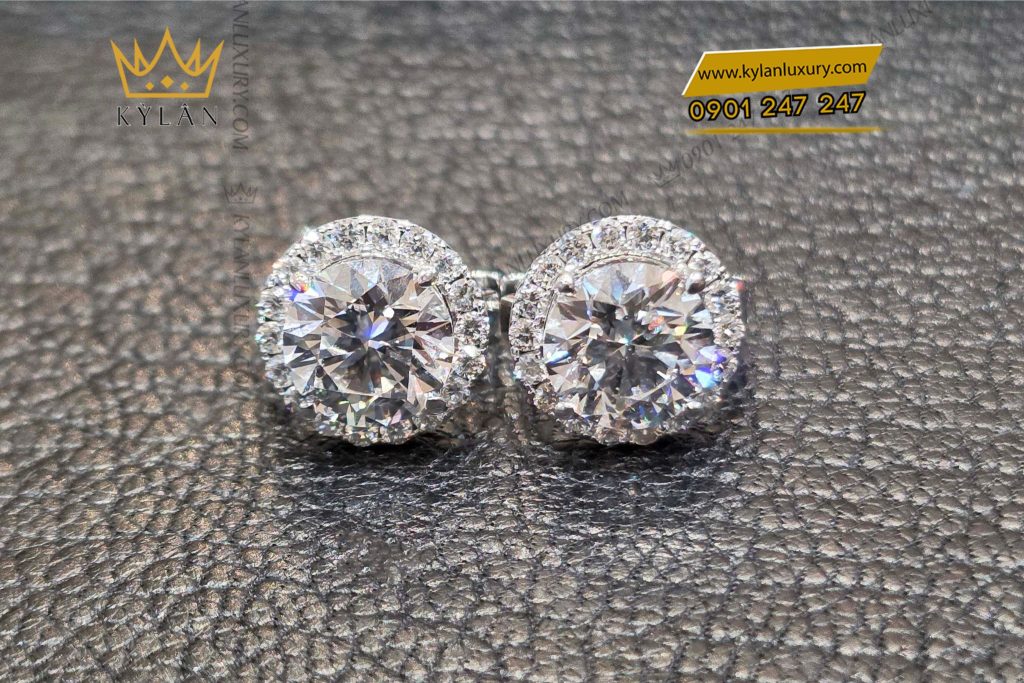 Kỳ Lân Luxury cap bong tai 8ly1 kim cuong lab bieu tuong dang cap ve dep hien dai tu ky lan 3 Cặp bông tai kim cương vàng trắng Au750 8ly1