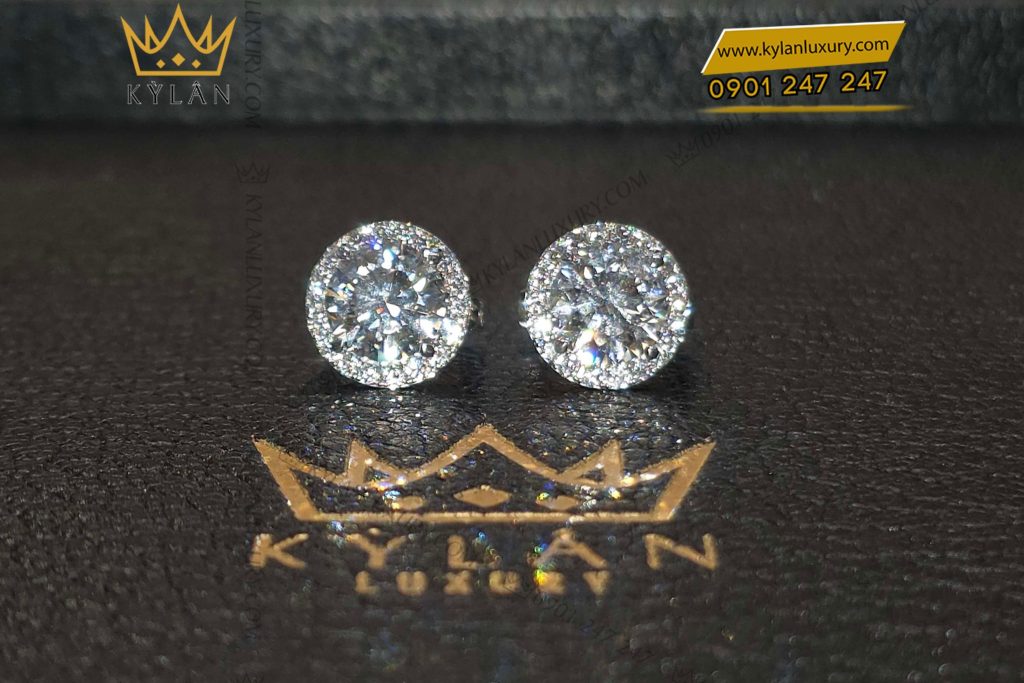 Kỳ Lân Luxury cap bong tai 8ly1 kim cuong lab bieu tuong dang cap ve dep hien dai tu ky lan 6 Cặp bông tai kim cương vàng trắng Au750 8ly1