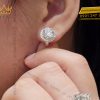 Cặp bông tai kim cương vàng trắng Au750 8ly1
