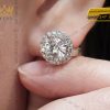 Cặp bông tai kim cương vàng trắng Au750 8ly1