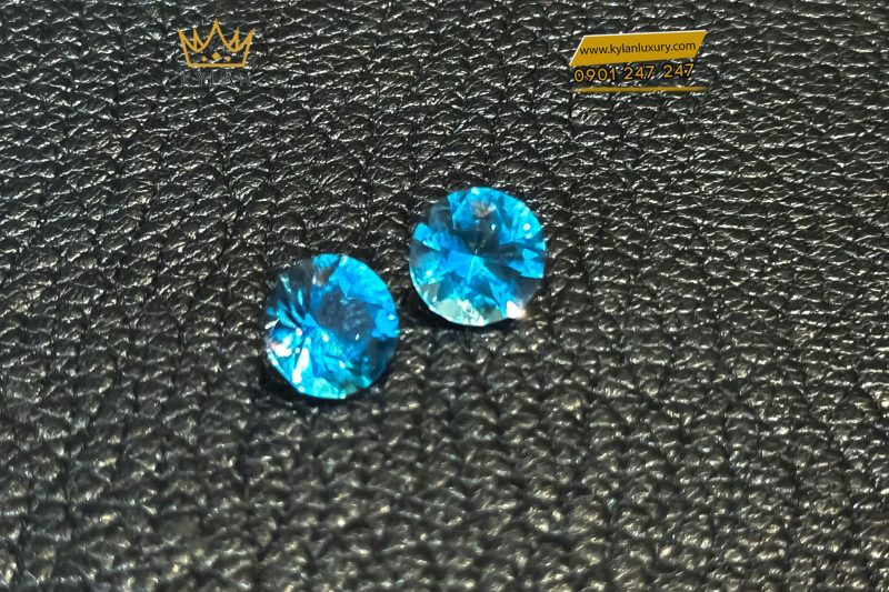 Cặp đá quý Topaz Xanh Biển