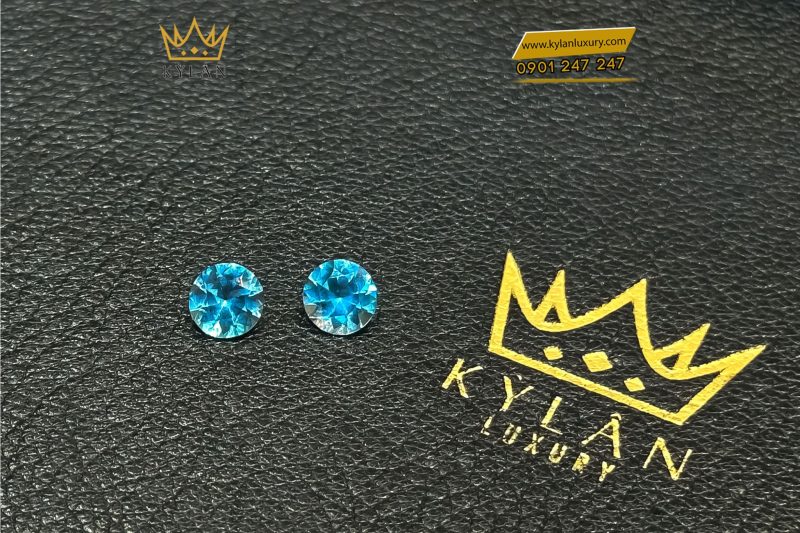 Cặp đá quý Topaz Xanh Biển