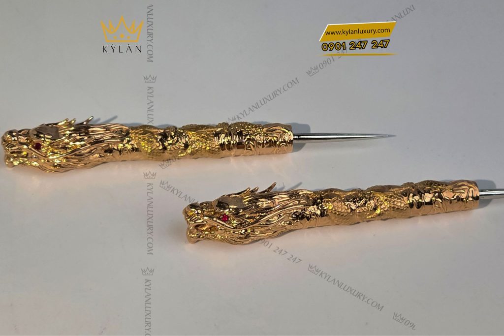 Kỳ Lân Luxury cay xam xi ga vang khoi au750 5 Cây xăm xì gà vàng khối Au750