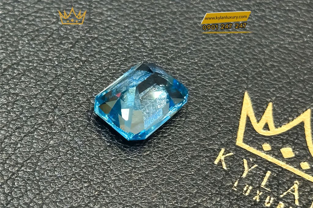 Kỳ Lân Luxury da topaz xanh bien 3 Đá Topaz xanh biển