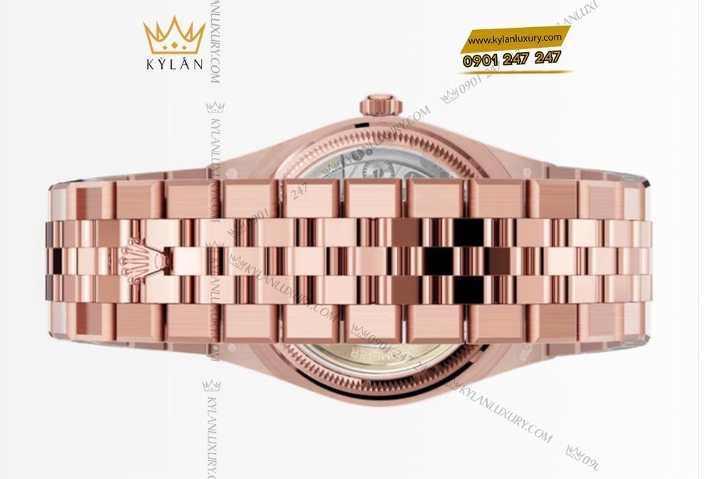 Kỳ Lân Luxury dong do rolex land dweller 36 m127285tbr 5 Đồng hồ Rolex Land-Dweller 36 M127285TBR-0002 Vàng Everose 18ct mặt trắng họa tiết tổ ong