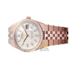 Đồng hồ Rolex Land-Dweller 36 M127285TBR-0002 Vàng Everose 18ct mặt trắng họa tiết tổ ong