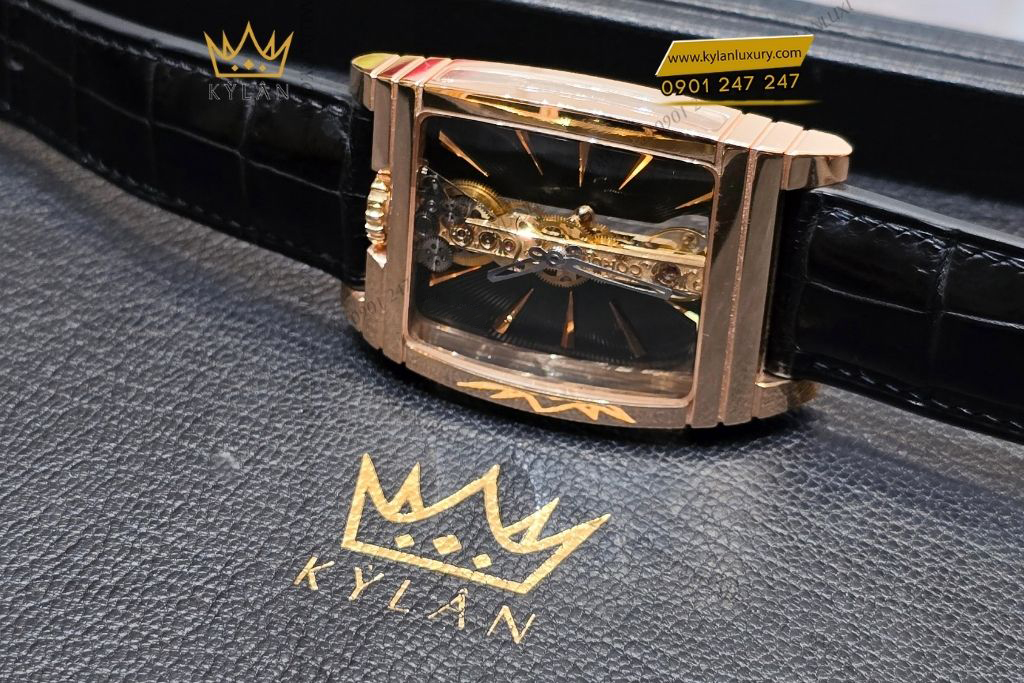 Kỳ Lân Luxury dong ho corum golden bridge 113 770 55 vang hong lo co 4 2 Đồng hồ Corum Golden Bridge 113.770.55/0001 GNO1 mặt số đen lộ cơ