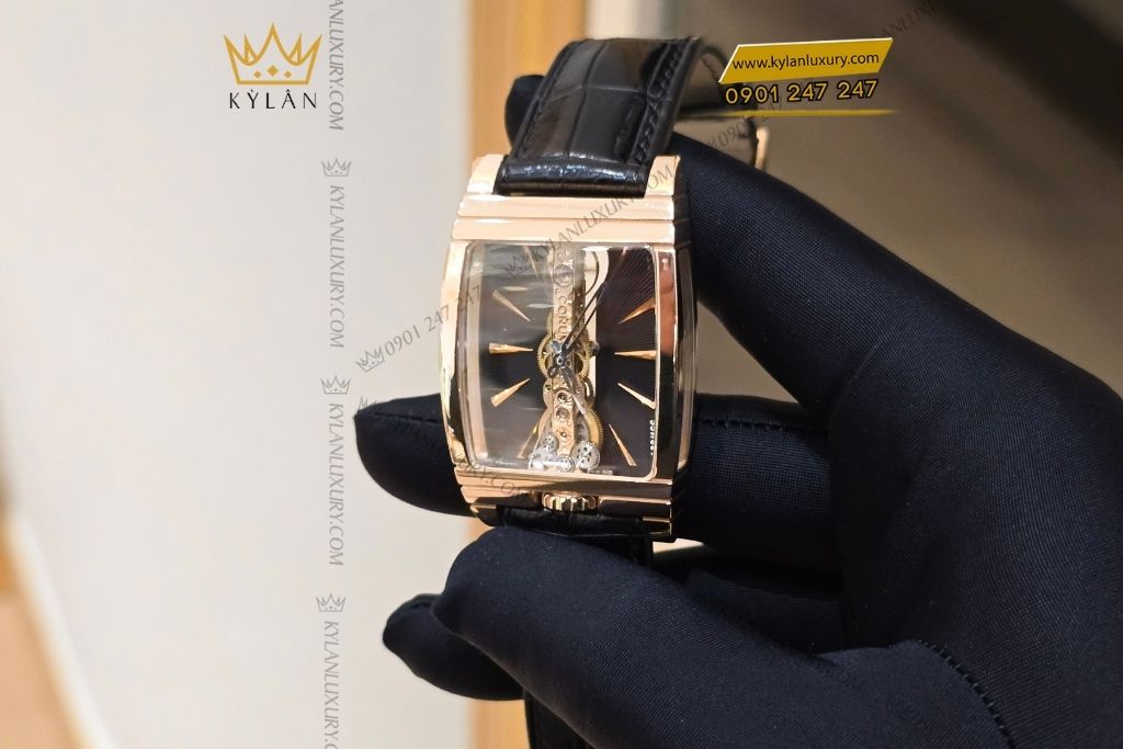 Kỳ Lân Luxury dong ho corum golden bridge 113 770 55 vang hong lo co 5 2 Đồng hồ Corum Golden Bridge vàng hồng mặt số đen lộ cơ