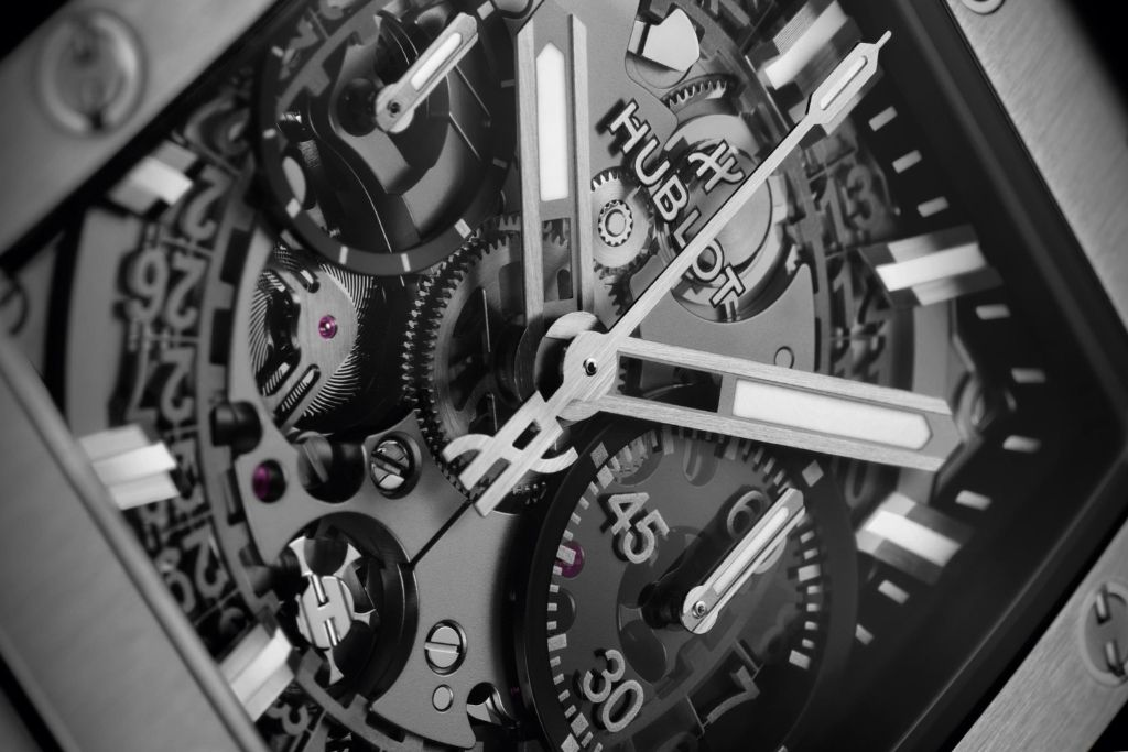 Kỳ Lân Luxury dong ho hublot square bang unico titanium 42 3 Đồng hồ Hublot Square Bang Unico Titanium 42mm 821.NX.0170.RX