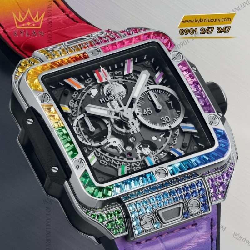 Đồng hồ Hublot Square Bang Unico Titanium Rainbow 42mm 821.NX.9017.RX.0904