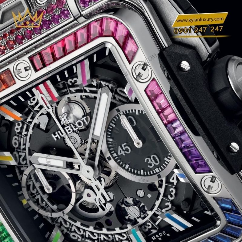 Đồng hồ Hublot Square Bang Unico Titanium Rainbow 42mm 821.NX.9017.RX.0904