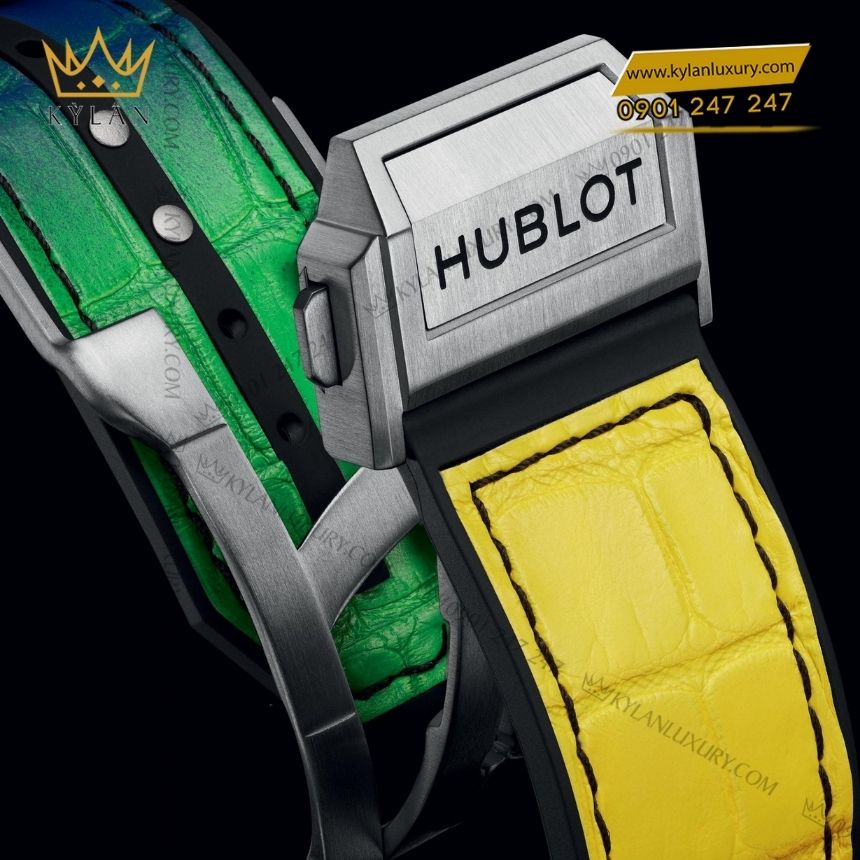 Kỳ Lân Luxury dong ho hublot square bang uunico titanium 42mm 4 Đồng hồ Hublot Square Bang Unico Titanium Rainbow 42mm 821.NX.9017.RX.0904
