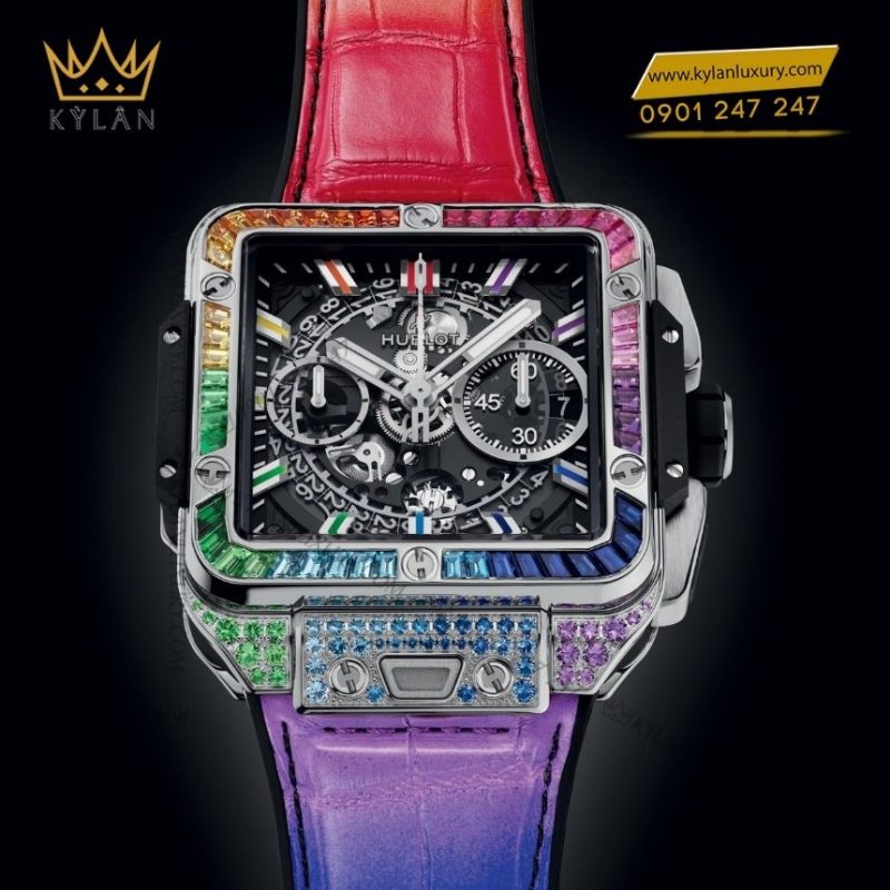 Đồng hồ Hublot Square Bang Unico Titanium Rainbow 42mm 821.NX.9017.RX.0904