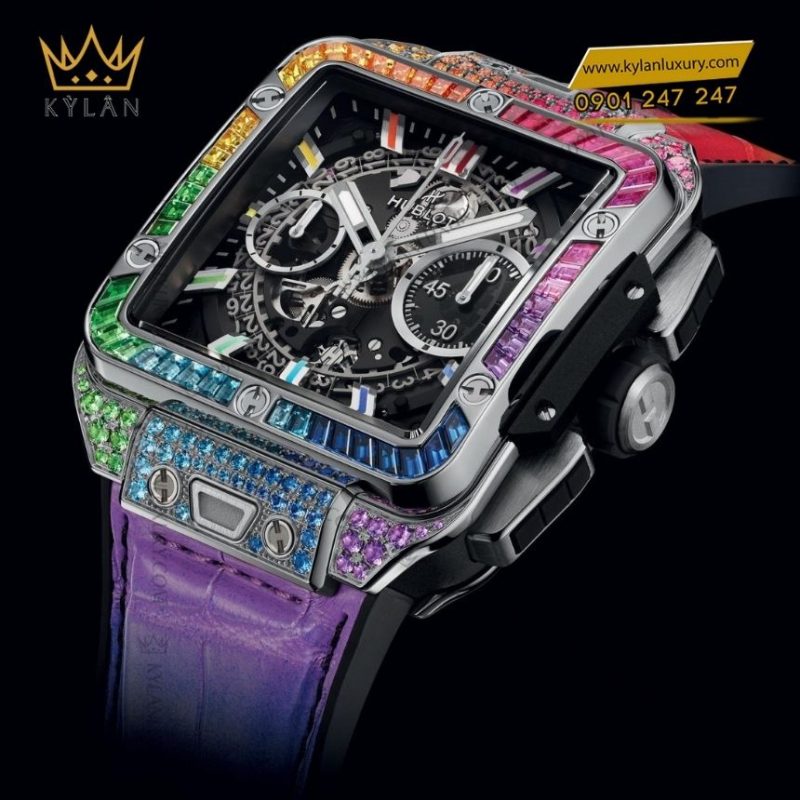 Đồng hồ Hublot Square Bang Unico Titanium Rainbow 42mm 821.NX.9017.RX.0904