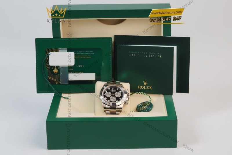 Đồng hồ Rolex Cosmograph Daytona 40 M126509-0002 vàng trắng mặt số đen