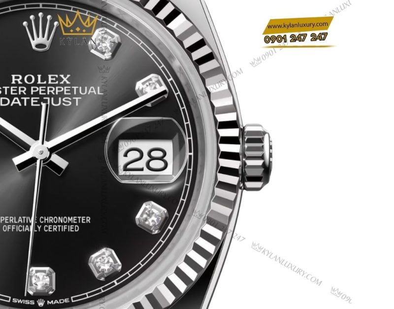 Đồng hồ Rolex Datejust 36mm M126234-0027 mặt số đen nạm kim cương