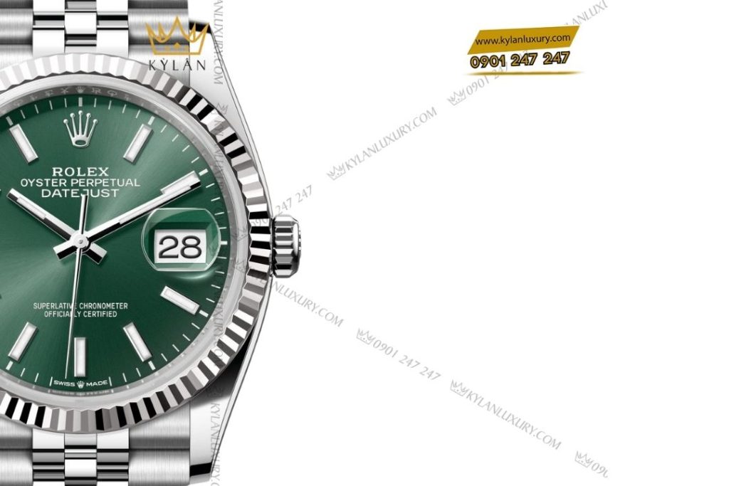 Kỳ Lân Luxury dong ho rolex datejust 36 m126234 0051 5 Đồng hồ Rolex Datejust 36mm M126234-0051 mặt số xanh bạc hà