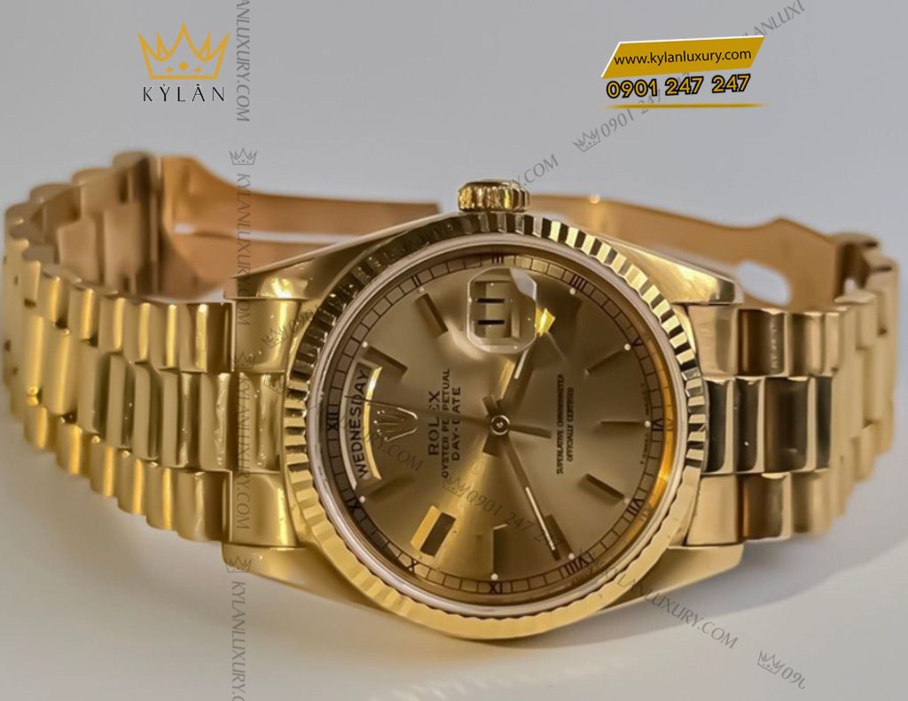 Kỳ Lân Luxury dong ho rolex day date 18238 1 Đồng hồ Rolex Day-Date 36mm 18238 36mm vàng vàng 18k