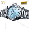 Đồng hồ Rolex Day-Date 36 M128236-0018 Bạch kim mặt số xanh băng giá