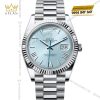 Đồng hồ Rolex Day-Date 36 M128236-0018 Bạch kim mặt số xanh băng giá