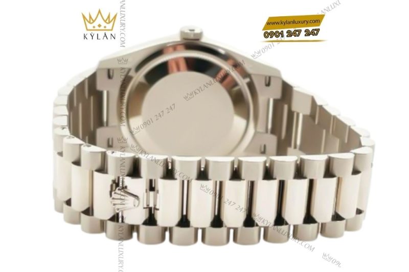 Đồng hồ Rolex Day-Date 36 M128236-0018 Bạch kim mặt số xanh băng giá