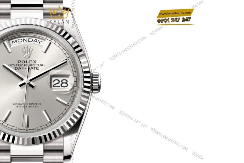 Đồng hồ Rolex Day-Date 36 M128239-0005 vàng trắng 18ct mặt số xám đá phiến
