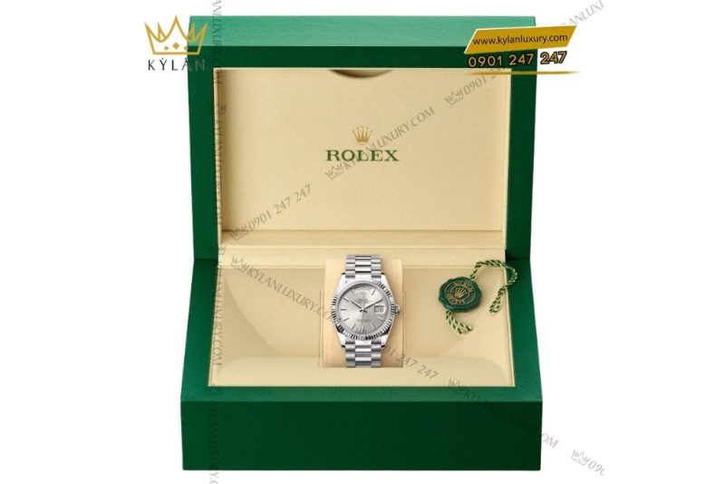 Đồng hồ Rolex Day-Date 36 M128239-0005 vàng trắng 18ct mặt số xám đá phiến
