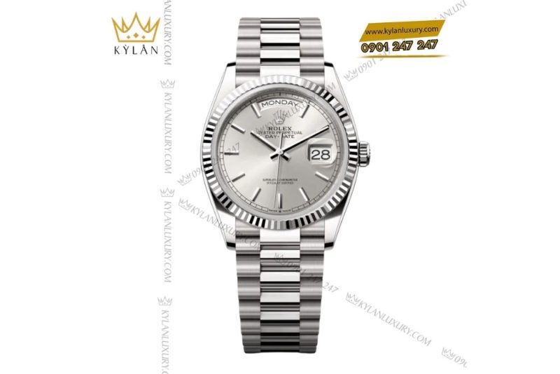 Đồng hồ Rolex Day-Date 36 M128239-0005 vàng trắng 18ct mặt số xám đá phiến