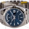 Đồng hồ Rolex Day-Date 36 M128239-0069 vàng trắng mặt số xanh dương đính kim cương