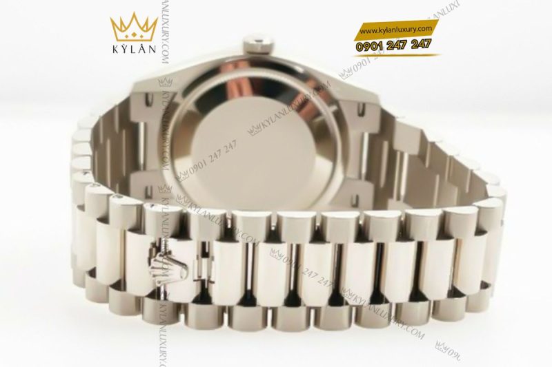 Đồng hồ Rolex Day-Date 36 M128239-0069 vàng trắng mặt số xanh dương đính kim cương