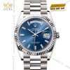 Đồng hồ Rolex Day-Date 36 M128239-0069 vàng trắng mặt số xanh dương đính kim cương