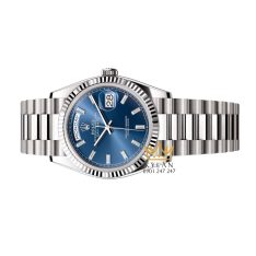 Đồng hồ Rolex Day-Date 36 M128239-0069 vàng trắng mặt số xanh dương đính kim cương