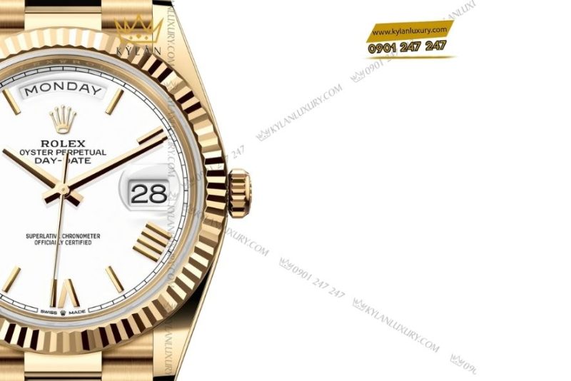 Đồng hồ Rolex Day-Date 40 M228238-0042 vàng kim 18ct với mặt số trắng
