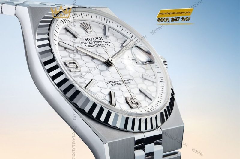 Đồng hồ Rolex Land-Dweller 36 M127234 mặt trắng họa tiết tổ ong