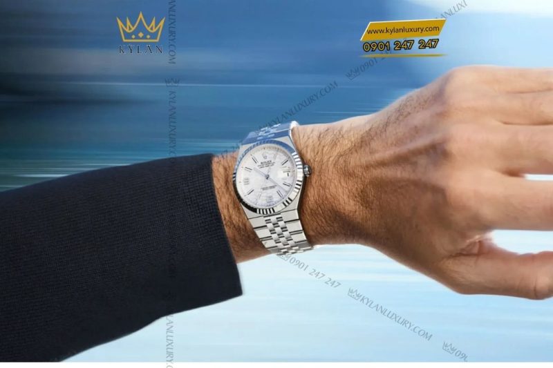 Đồng hồ Rolex Land-Dweller 36 M127234 mặt trắng họa tiết tổ ong