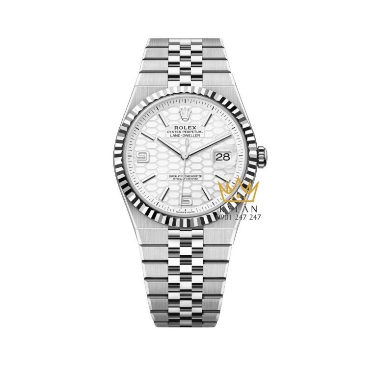 Đồng hồ Rolex Land Dweller 36 127234-0001 trắng họa tiết tổ ong