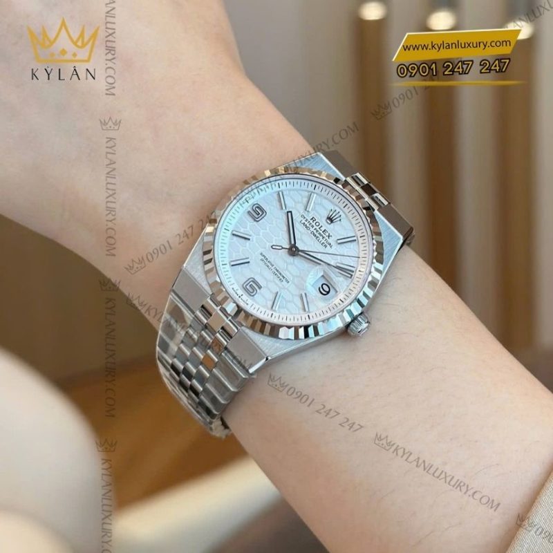 Đồng hồ Rolex Land Dweller 36 127234-0001 trắng họa tiết tổ ong