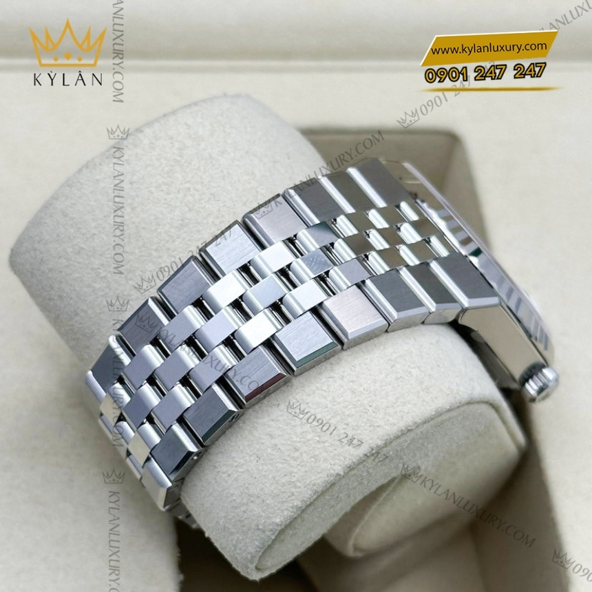 Kỳ Lân Luxury dong ho rolex land dweller 36 m127234 mat trang hoa tiet to ong 2 Đồng hồ Rolex Land Dweller 36 127234-0001 trắng họa tiết tổ ong