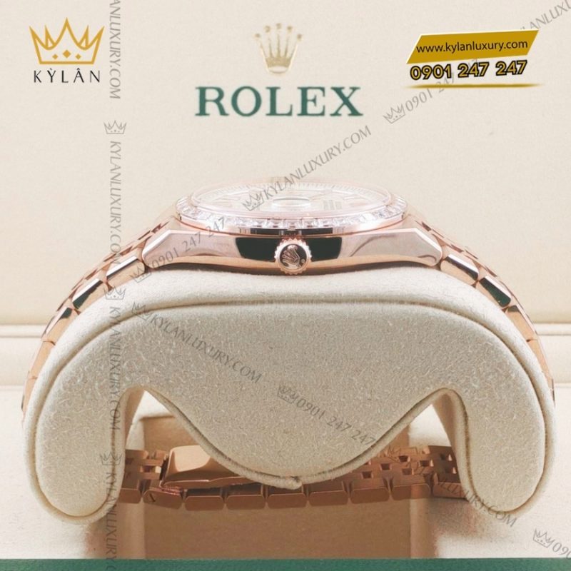 Đồng hồ Rolex Land Dweller 36 vàng hồng vành kim 127285TBR-0002