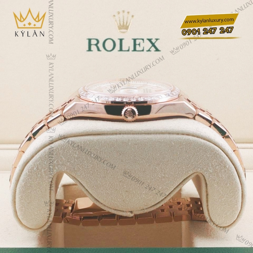 Kỳ Lân Luxury dong ho rolex land dweller 36 m127285 vang everose 18ct 4 Đồng hồ Rolex Land Dweller 36 vàng hồng vành kim 127285TBR-0002
