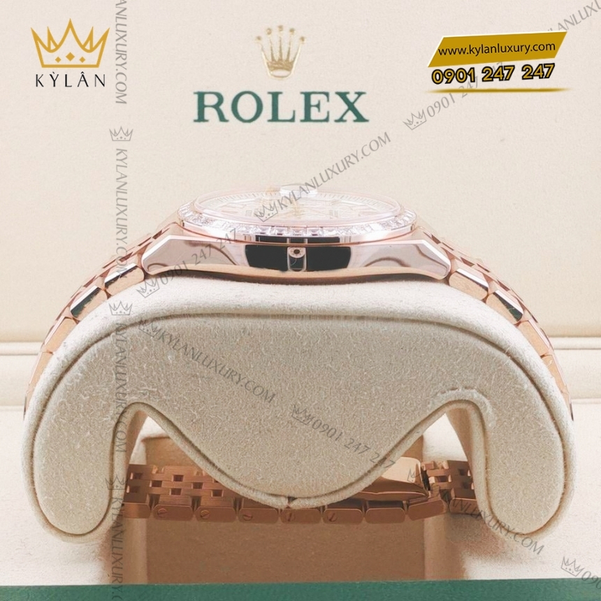 Kỳ Lân Luxury dong ho rolex land dweller 36 m127285 vang everose 18ct 6 Đồng hồ Rolex Land Dweller 36 vàng hồng vành kim 127285TBR-0002