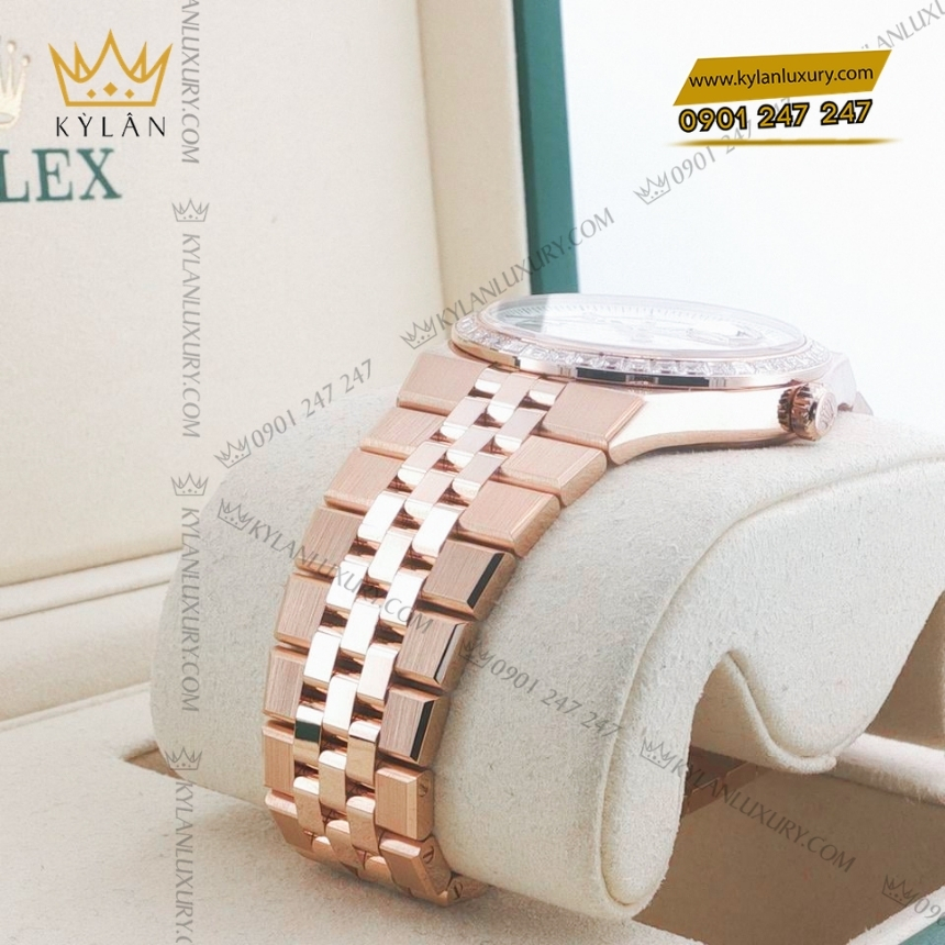 Kỳ Lân Luxury dong ho rolex land dweller 36 m127285 vang everose 18ct 8 Đồng hồ Rolex Land Dweller 36 vàng hồng vành kim 127285TBR-0002