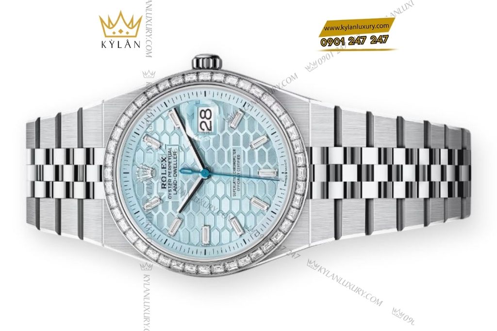 Kỳ Lân Luxury dong ho rolex land dweller 36 m127286tbr 4 Đồng hồ Rolex Land-Dweller 36mm m127286tbr-0001 bạch kim nạm kim cương